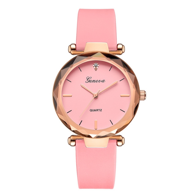 

2 PCS Makaron Jelly Silicone Belt Watch for Women(Pink)