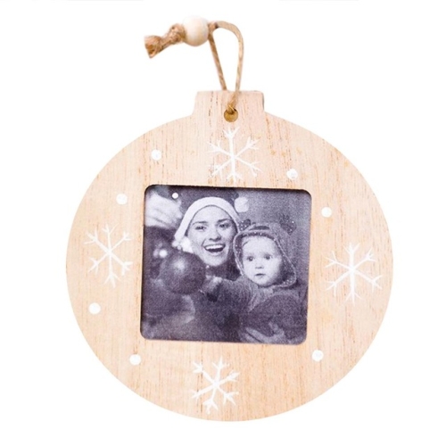 

2 PCS Christmas Decorations DIY Wooden Photo Frame Pendant Christmas Ree Ornaments(Section B)