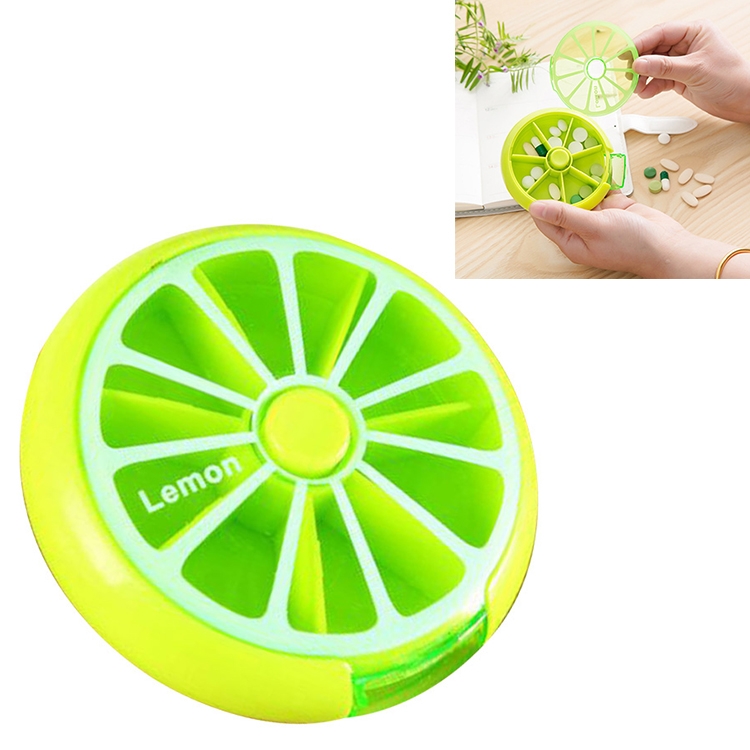 

Mini Pill Box Large Capacity Carrying Drug Box Rotating Packing Fruit Pill Box(Green)