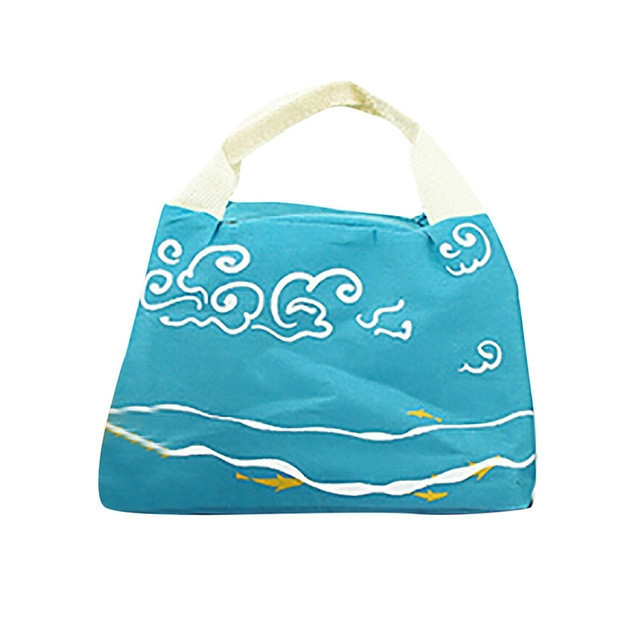 

Waterproof Oxford Cloth Thermal Insulated Lunch Box Tote Cooler Bag Bento Pouch Lunch Storage(Blue)
