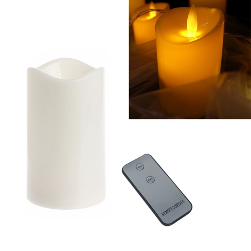 

Cylindrical LED Electronic Candle Light Simulation Wedding Candlestick Candle, Size:15x7.5cm with remote control