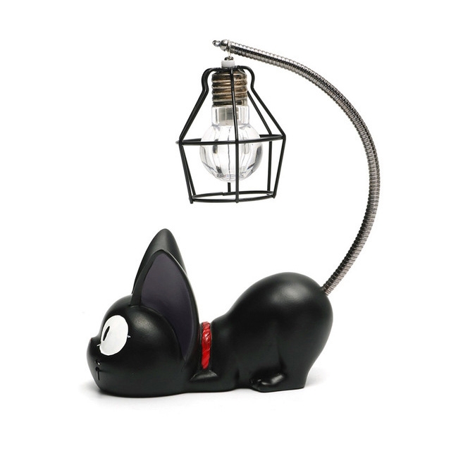 

LED Night Light C reative Resin Cat Animal Night Light Ornaments Home Decoration Gift Small Cat Nursery Lamp Style 2