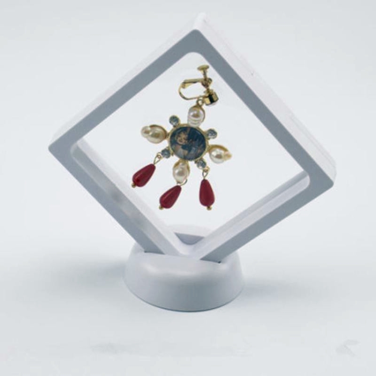 

Suspension Brooch Box Frame Box Jewelry Display Cabinet(White With Base)