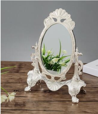 

Metal Vintage Vanity Mirror Wedding Home Decorative Mirrors(Silver gemstone)