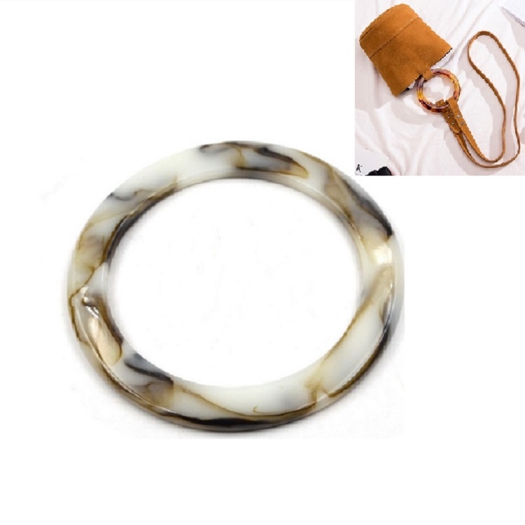 

3 PCS Circle Resin Handmade Bag Handle(White Mixed Suit)
