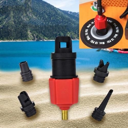 

Surfing Paddle Board Rubber Boat Inflatable Bed Air Valve Adapter Car Air Pump Adapter(Red)