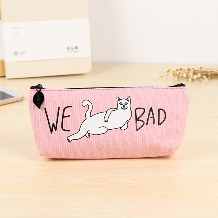 

Monster Cat Pattern Large Pencil Bag Stationery Pencil Box(Pink)