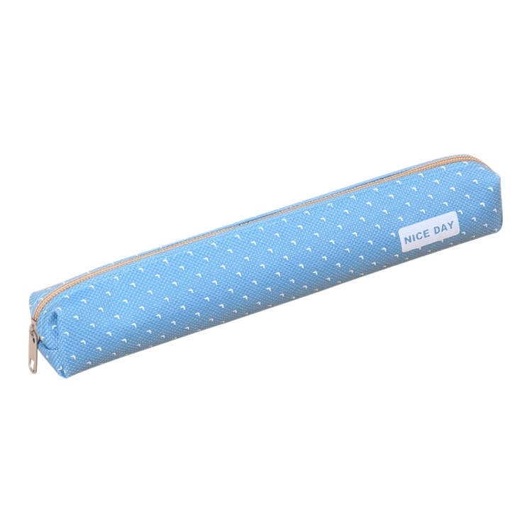 

Kawaii Small Fresh Long Strips Candy Color Canvas Zipper Pencil Case(Blue)