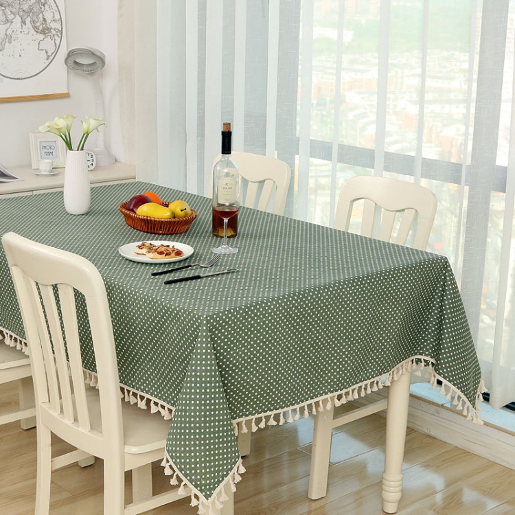 

Cloth Cotton Dining Tablecloth Decoration Cloth, Size:60x90cm(Blue Dots)