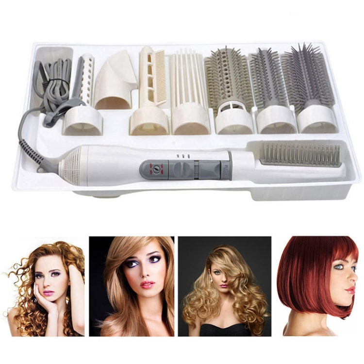 

8 in 1 Professional Hair Dryer Hair Curler for Hotel Travel With Comb Powerful Hairdryer(White)