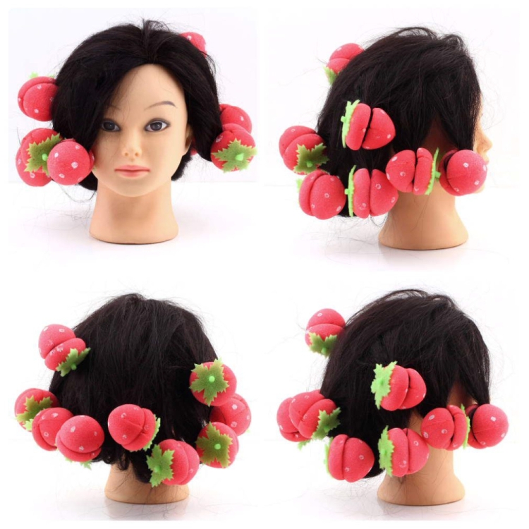 

12 PCS/Set Cute Strawberry Curler Soft Sponge Foam Balls Lovely DIY Hair Tools