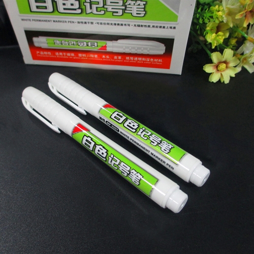 

2 PCS Single Headed White Magic Marker Pen Mark Optical Disc Glass Ceramic Plastic Oily Marker(White)