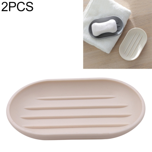 

2 PCS Simple Style Soap Box Light Color Soap Dish Case(Apricot)