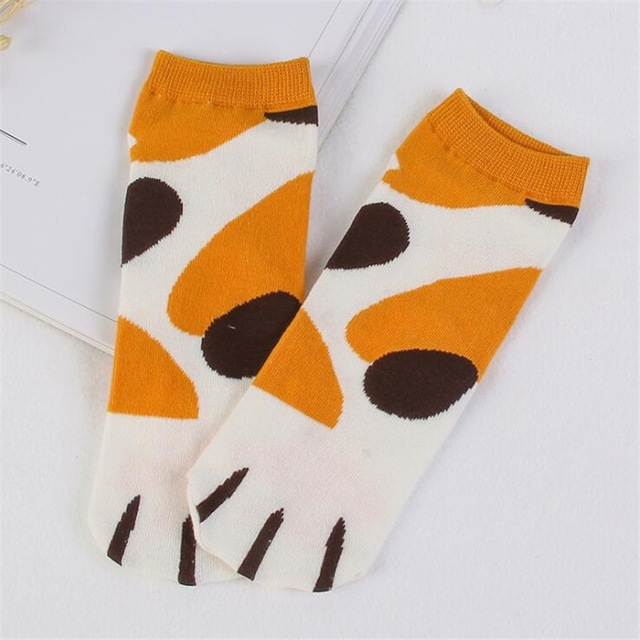 

Cute Cats Kitty Claws Ankle Short Cotton Socks, Size:One Size(Dot Yellow)