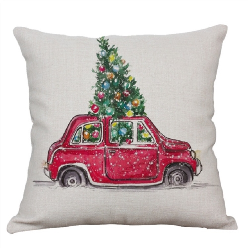 

Christmas Decoration Linen Hug Pillowcase Without Pillow(Car Christmas Tree 2)