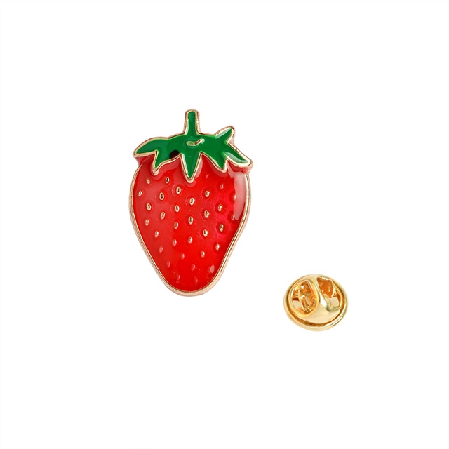 

10 PCS Cartoon Fruit Series Alloy Oil-Dripping Cufflinks(Strawberry)