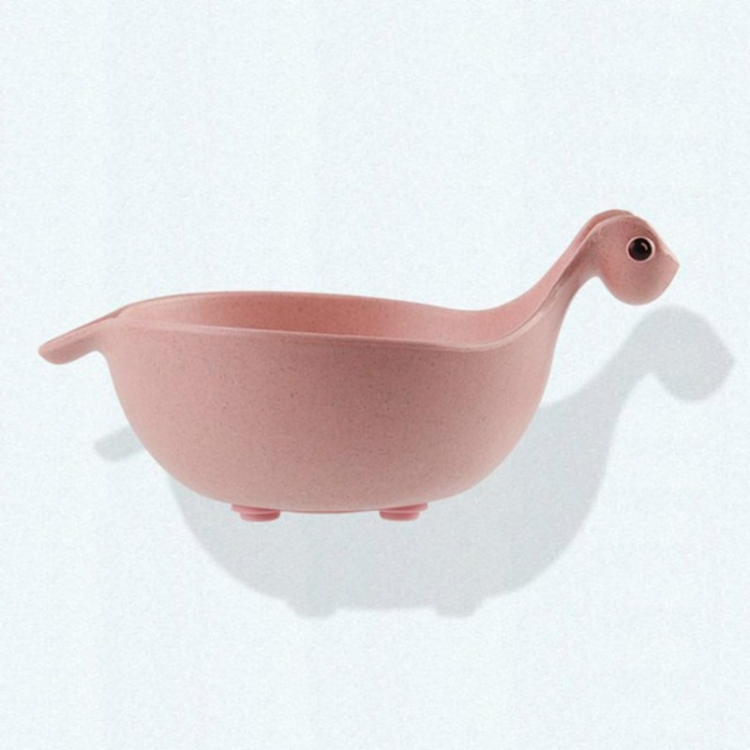 

Dinosaur Anti-Slip Baby Dinner Plate Baby Bamboo Tableware( Pink)