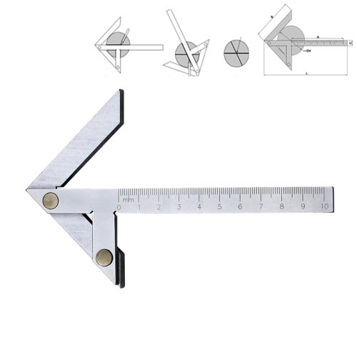 

100x70 High Precision Stainless Steel Center Angle Gauge Ruler Protractor