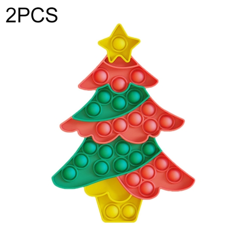 

2 PCS Children Silicone Desktop Educational Decompression Toy, Style: Christmas tree