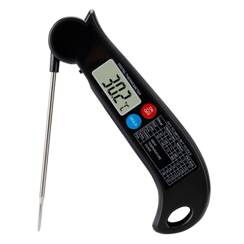 

TS-BY54 Kitchen Food Cooking BBQ Foldable Waterproof Probe Thermometer(Black)