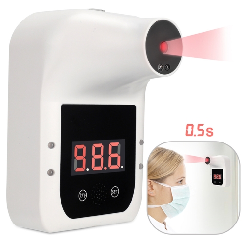 

Wall-mounted Handsfree Non-contact Forehead Body Infrared Thermometer with Broadcast in Nine Languages