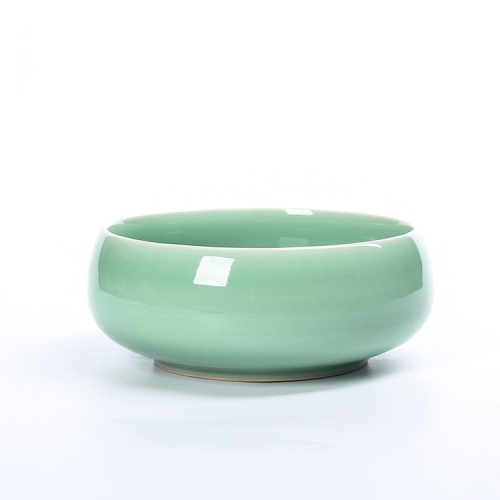 

Celadon Tea Wash Tea Set Accessories Ceramic Ashtray (Diware Plum Green Trumpet Medium)