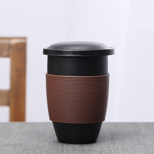 

Portable Travel Kungfu Teaware Office Ceramics Teacup (Black)
