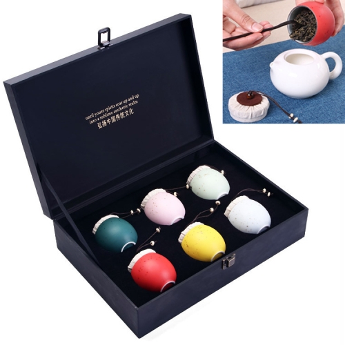 

Ceramic Mini Tea Pot Storage Moisture-proof Colourful Tea Can Sealed Tea Tank Set