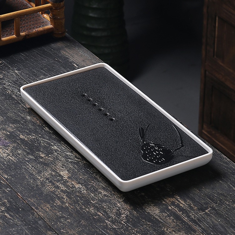 

Rectangle Melamine Material Tea Tray with Round Holes, Size: 28 x 14 x 3cm