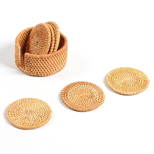 

7 in 1 Handmade Bamboo Anti-scalding Round Cup Mat Set