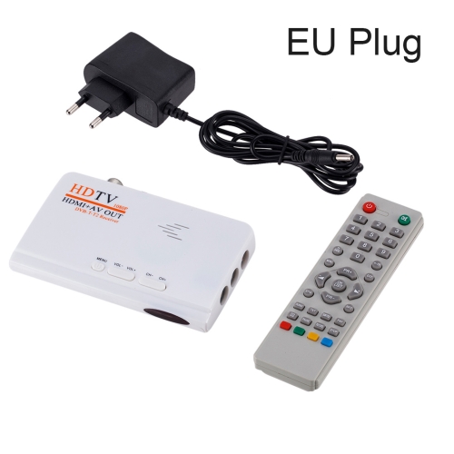 

HDMI+AV OUT 1080P Digital Satellite Receiver HD TV DVB-T-T2 TV Box AV Tuner Combo Converter with Remote Control, Support MPEG4(White)