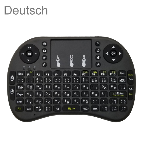 

Support Language: German i8 Air Mouse Wireless Keyboard with Touchpad for Android TV Box & Smart TV & PC Tablet & Xbox360 & PS3 & HTPC/IPTV