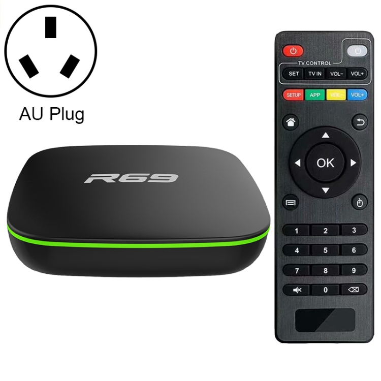 

R69 1080P HD Smart TV BOX Android 4.4 Media Player wtih Remote Control, Quad Core Allwinner H3, RAM: 2GB, ROM: 16GB, 2.4G WiFi, LAN, AU Plug