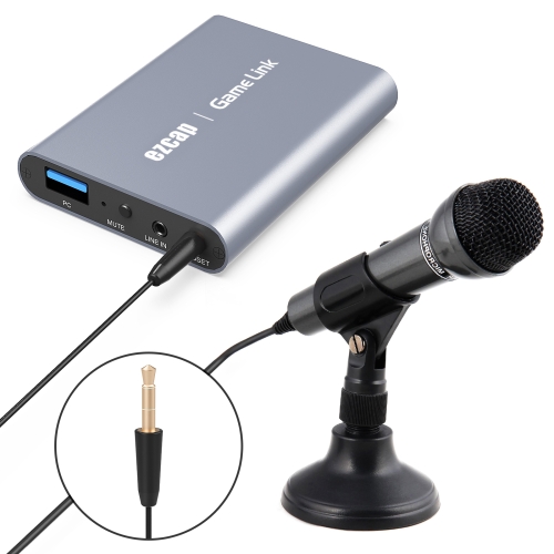 

EZCAP311P Game Link USB 3.0 HD Live Broadcast Box with Microphone, Support 4K 60fps Input and Output,1080P 60fps Recording