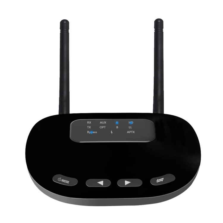 

B28 2 in 1 Dual Antenna Style Bluetooth 5.0 Audio Adapter Transmitter Receiver, Support Optical Fiber & AUX & LED Indicator