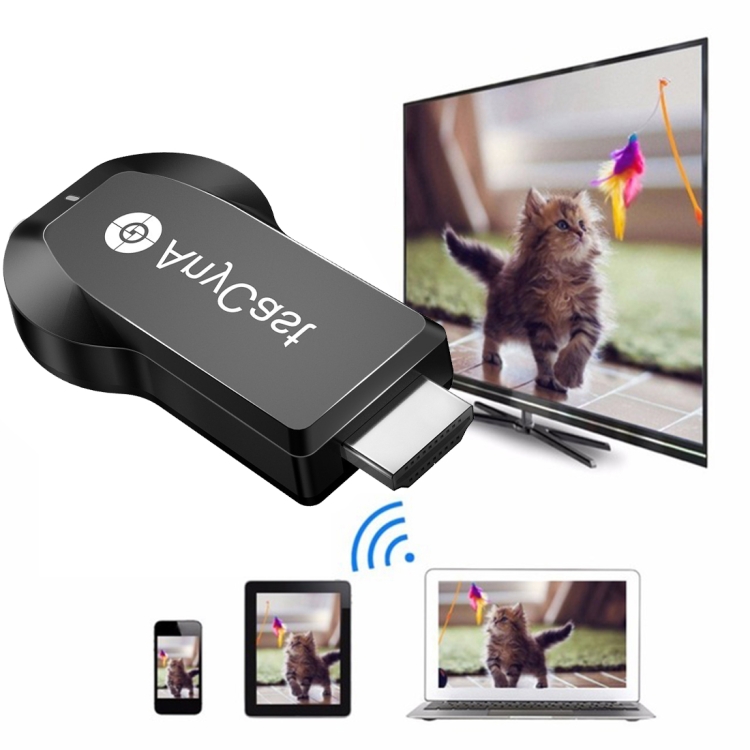 

AnyCast M100 2.4G Dual Core H.265 4K HDMI DLNA Airplay WiFi Wireless Display Receiver Dongle for Windows, Android, iOS, Mac OS(Black)