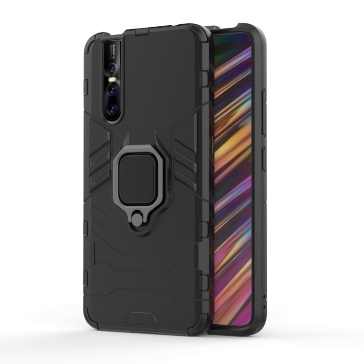 

PC + TPU Shockproof Protective Case for Vivo V15 Pro, with Magnetic Ring Holder (Black)