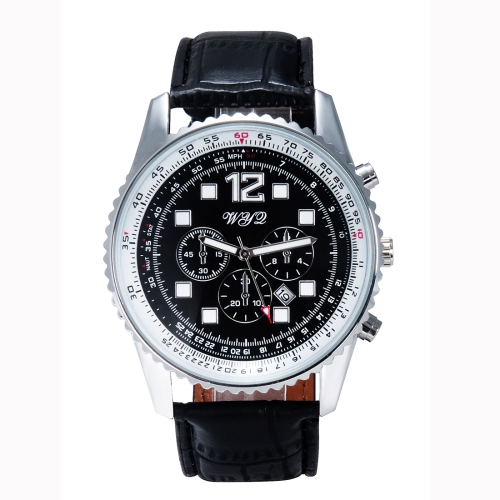 

WeiYaQi 89008 Fashion Wrist Watch with Leather Band (Black)