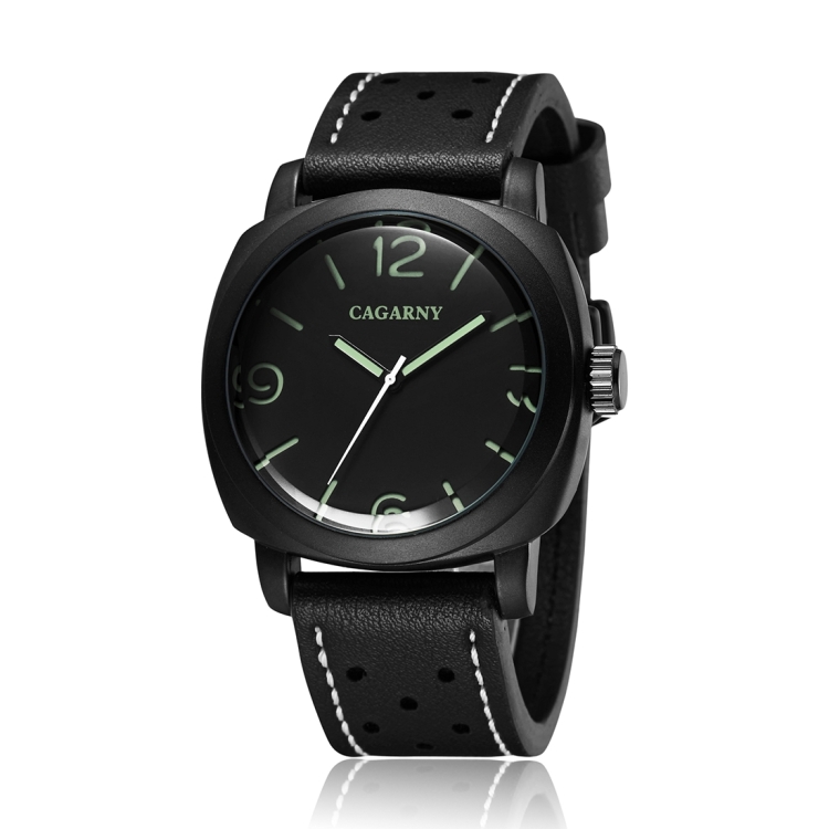 

CAGARNY 6833 Fashionable Quartz Three Needles Sport Wrist Watch with Leather Band for Men