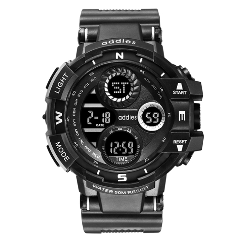 

addies MY-1901 Luminous Three-window LED Outdoor Sports Multi-function Electronic Watch for Men, Support Calendar / Alarm Clock / Timer / Talking(Black)