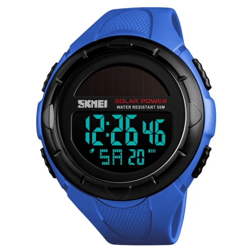 

SKMEI 1405 Fashion Solar Power Outdoor Sports Watch Multifunctional 50m Waterproof Men Digital Watch(Blue)