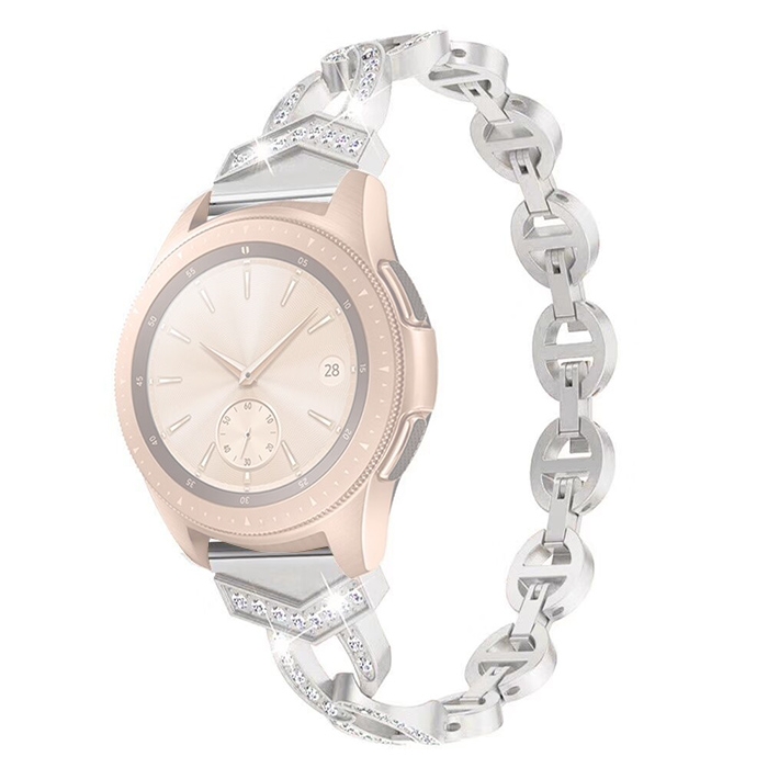 

For Galaxy Watch 22mm OV Diamond Wrist Watch Band (Silver)