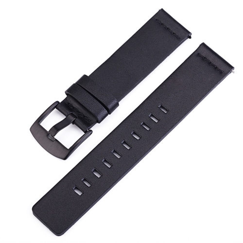 

Smart Watch Black Buckle Leather Wrist Strap for Apple Watch / Galaxy Gear S3 / Moto 360 2nd, Specification: 24mm (Black)