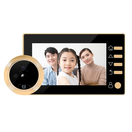 

Video DoorBell, Danmini Q10 4.3 Inch Screen Motion Detection Camera Video Alarm Smart Digital Door Viewer, Support TF Card (Gold)