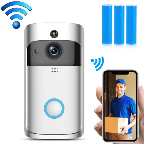 

EKEN V5 720P Wireless WiFi Smart Video Doorbell, Support Motion Detection & Infrared Night Vision & Two-way Voice, Package 2: Doorbell + Chime + 3 x 18650 Batteries(Silver)