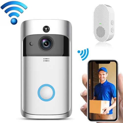 

EKEN V5 720P Wireless WiFi Smart Video Doorbell, Support Cloud Storage & Motion Detection & Infrared Night Vision & Two-way Voice, Package 3: Doorbell + Chime(Silver)