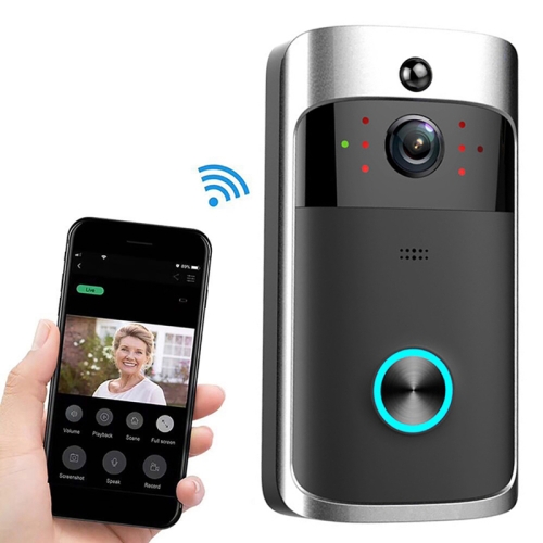 

M3 720P Smart WIFI Ultra Low Power Video Visual Doorbell,Support Mobile Phone Remote Monitoring & Night Vision (Black)