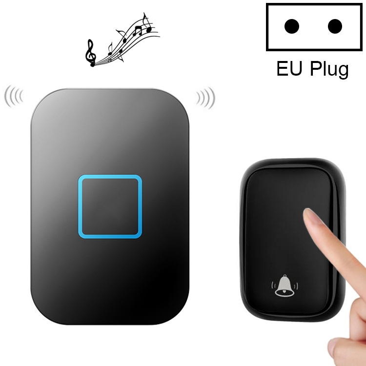 

CACAZI FA88 Self-Powered Smart Home Wireless Doorbell, EU Plug(Black)
