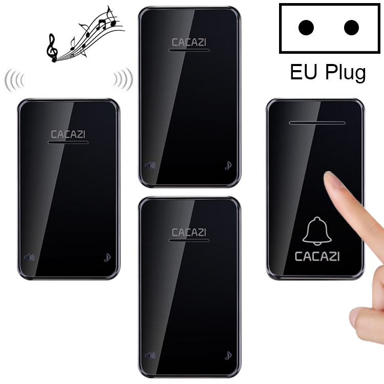

CACAZI FA8 One Button Three Receivers Self-Powered Smart Home Wireless Doorbell