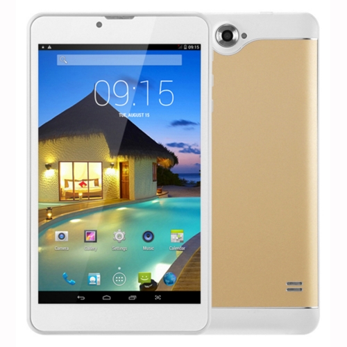 

T25 3G Phone Call Tablet PC, 7 inch, 512MB + 8GB, Android 4.4 MTK 6582 Quad Core 1.3GHz, Support WiFi / Bluetooth / OTG / G-sensor (Gold)